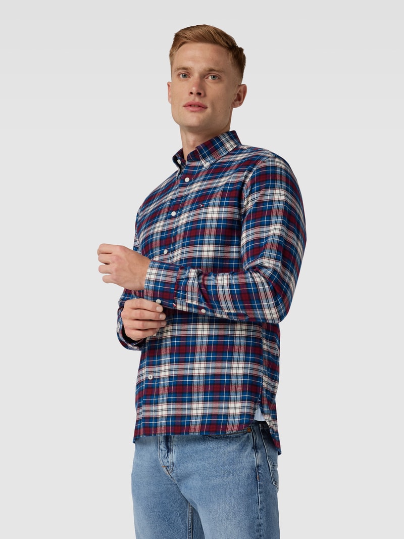 Regular Fit Freizeithemd mit Karomuster in marineblau