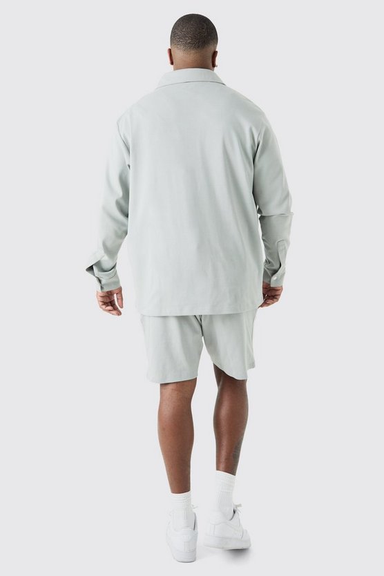 Plus Jersey-Hemd und Shorts