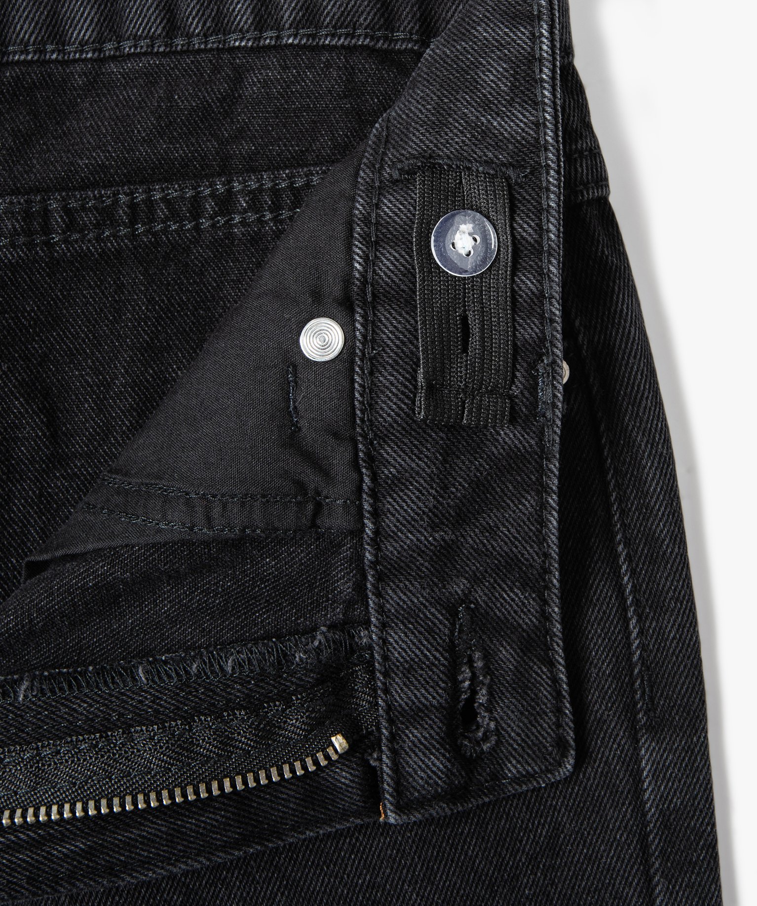 Jean fille coupe Regular taille haute avec bas effiloché noir | GEMO