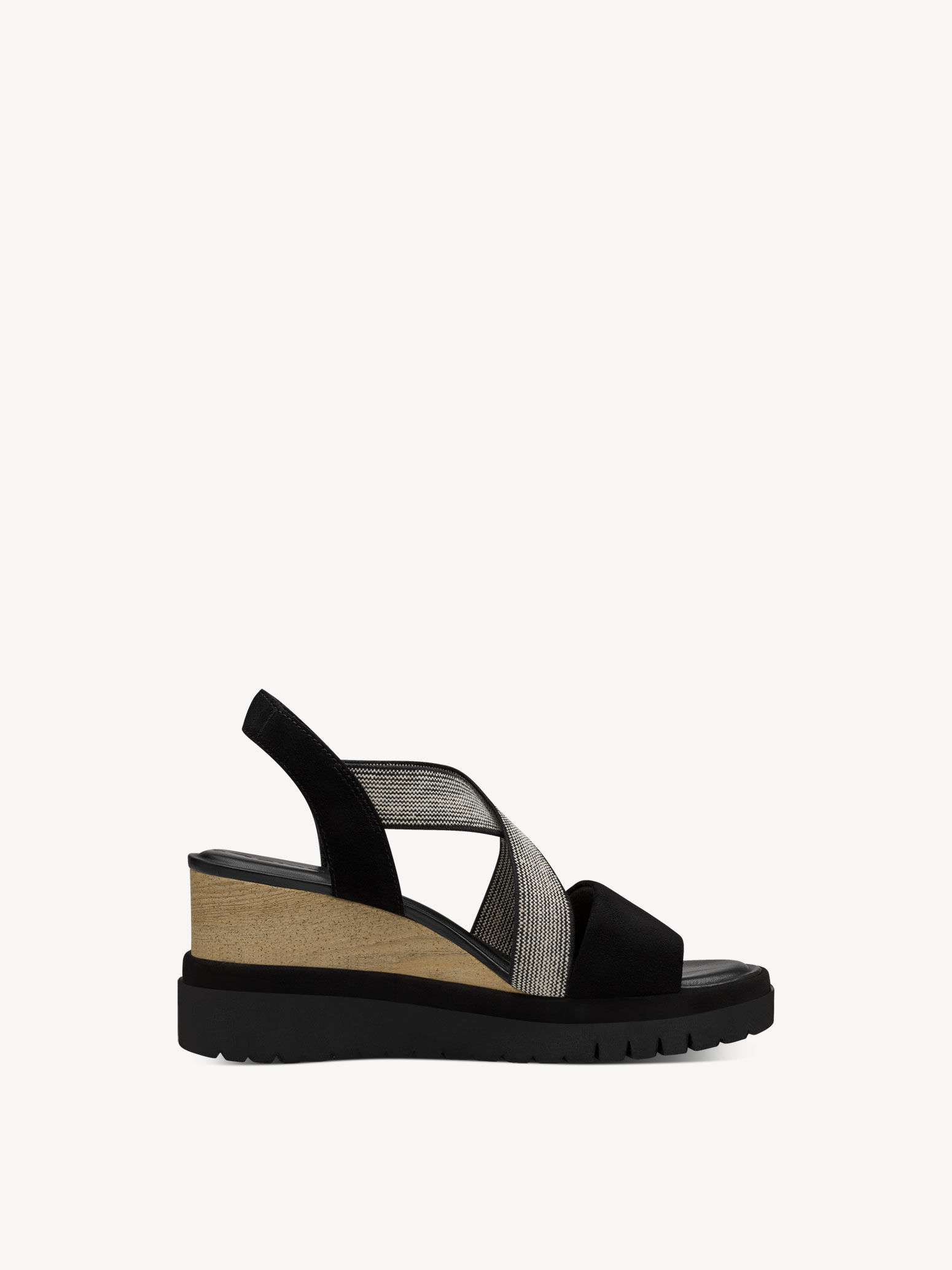 Sandale à talon en cuir - noir