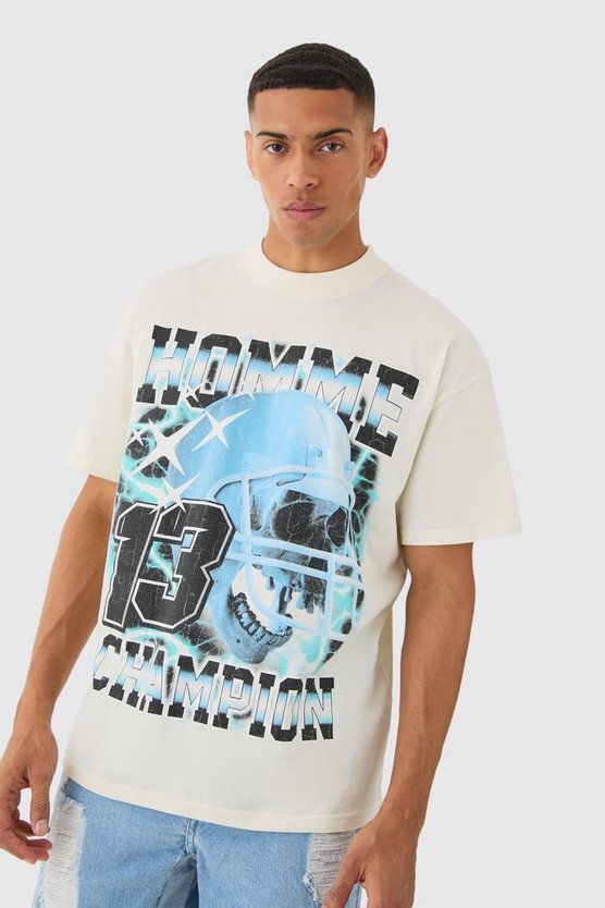 Oversize T-Shirt mit Neckholder-Print