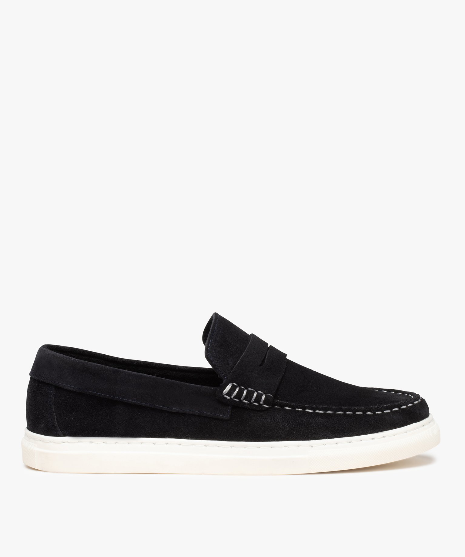 Mocassins homme dessus cuir retourné uni – Tanéo marine | GEMO