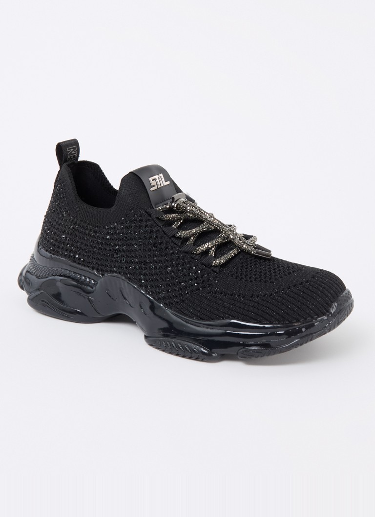 Steve Madden  Meter sneaker met gebreid bovenwerk en strass