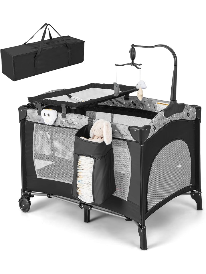 COSTWAY 4 in 1 Beistellbett in Grau günstig kaufen 102 cm
