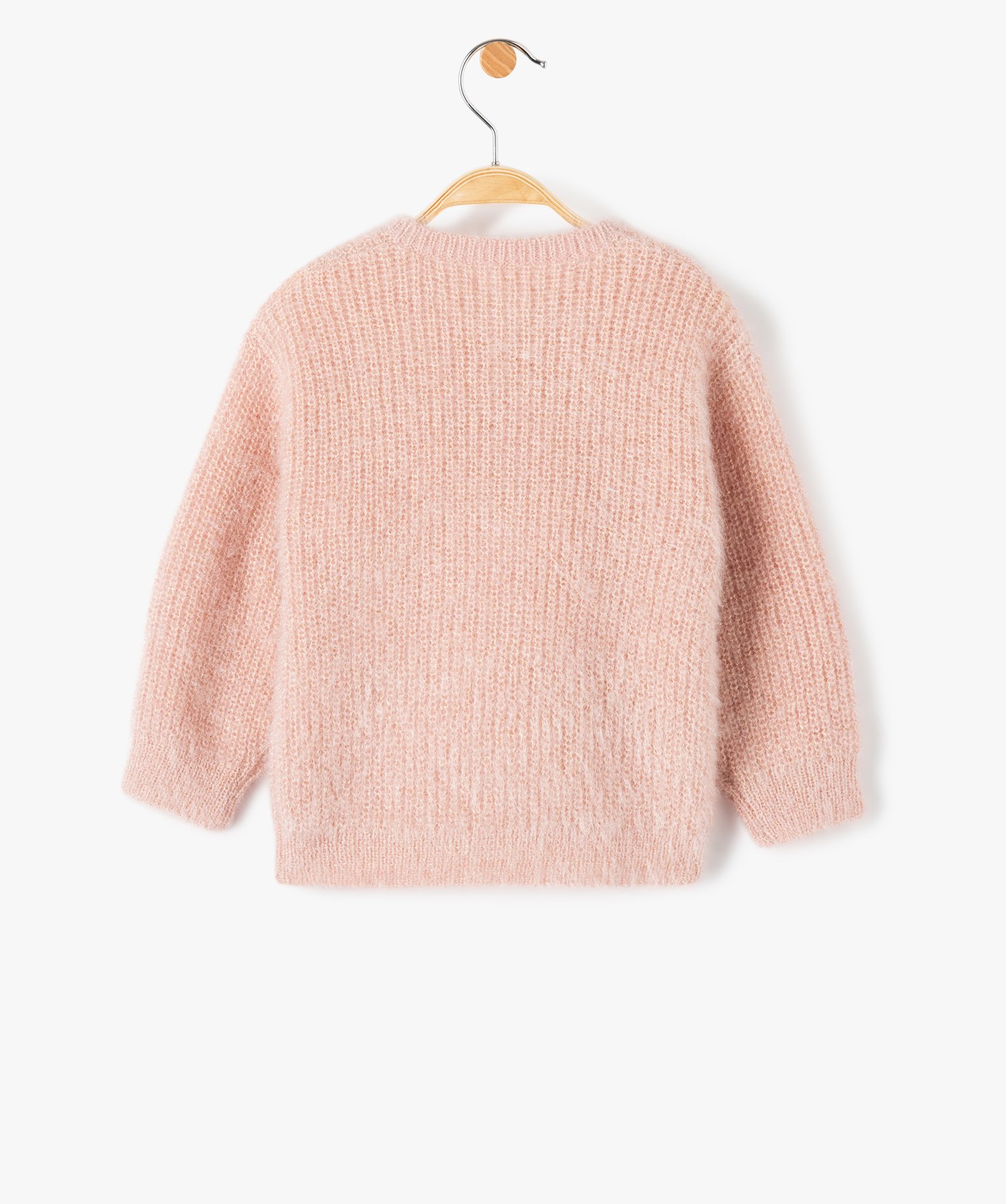 Gilet bébé fille en maille douce pailletée rose | GEMO