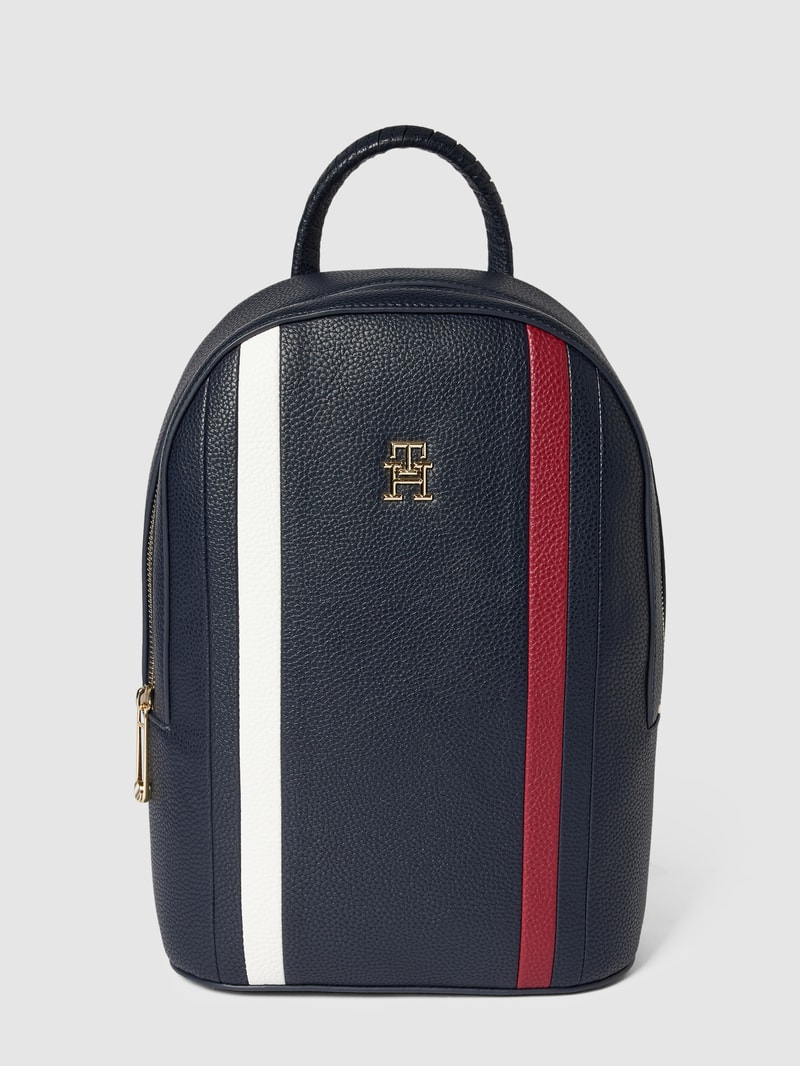 Rucksack in Leder-Optik Modell 'EMBLEM' in marineblau