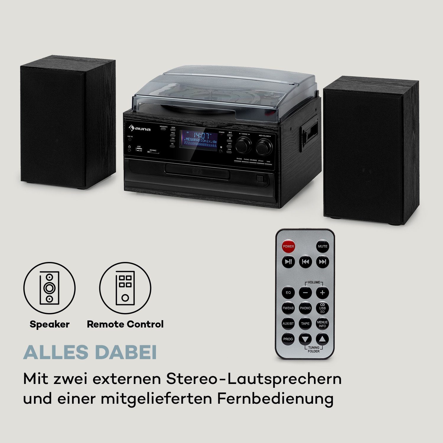 Auna Oakland DAB Plus Stereoanlage (FM und DAB+ Radiotuner)