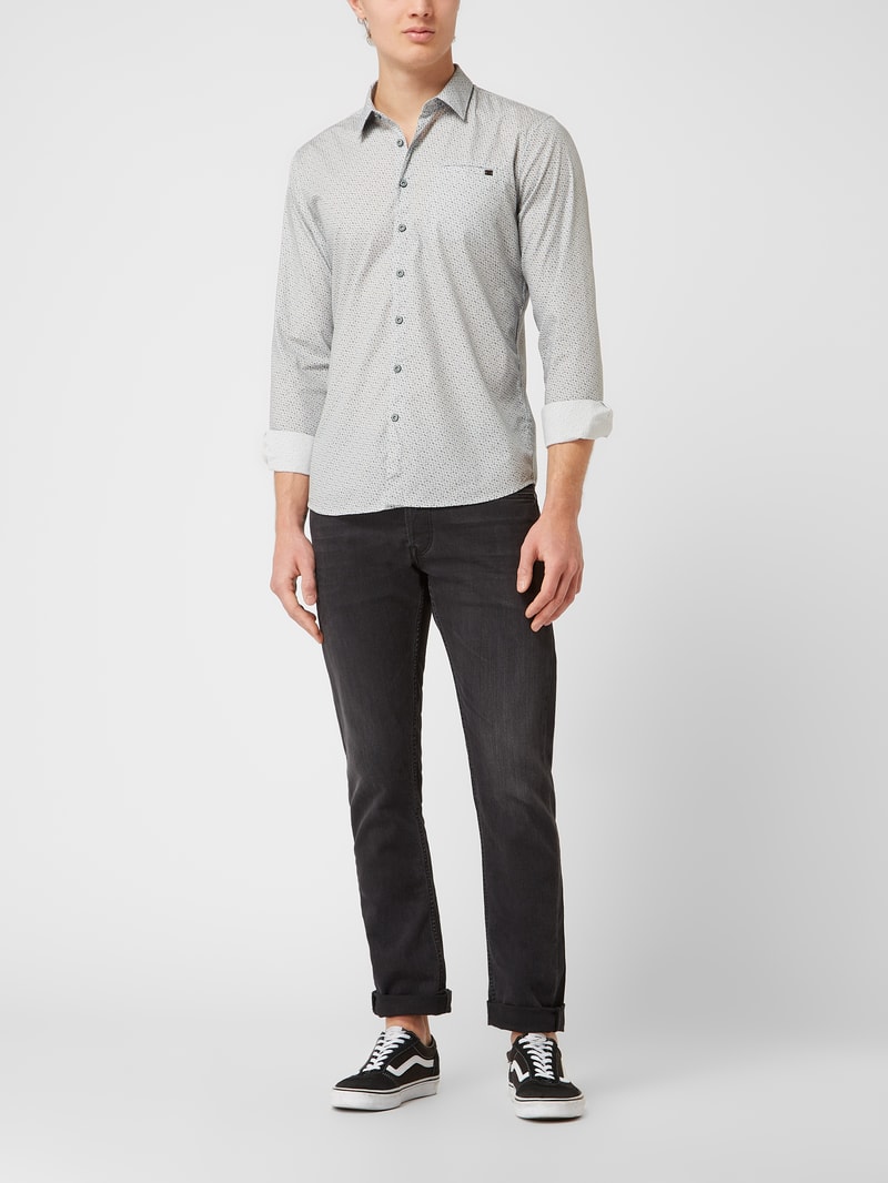 Regular Fit Freizeithemd mit Stretch-Anteil in offwhite