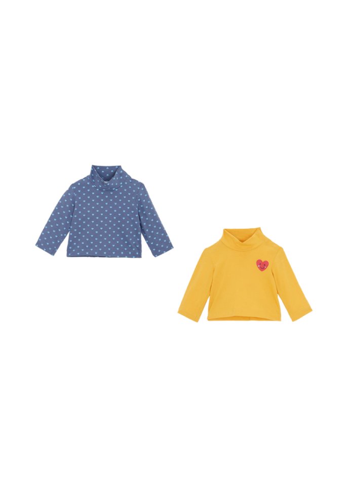 Baby Rollkragenshirt aus Bio-Baumwolle (2er Pack)