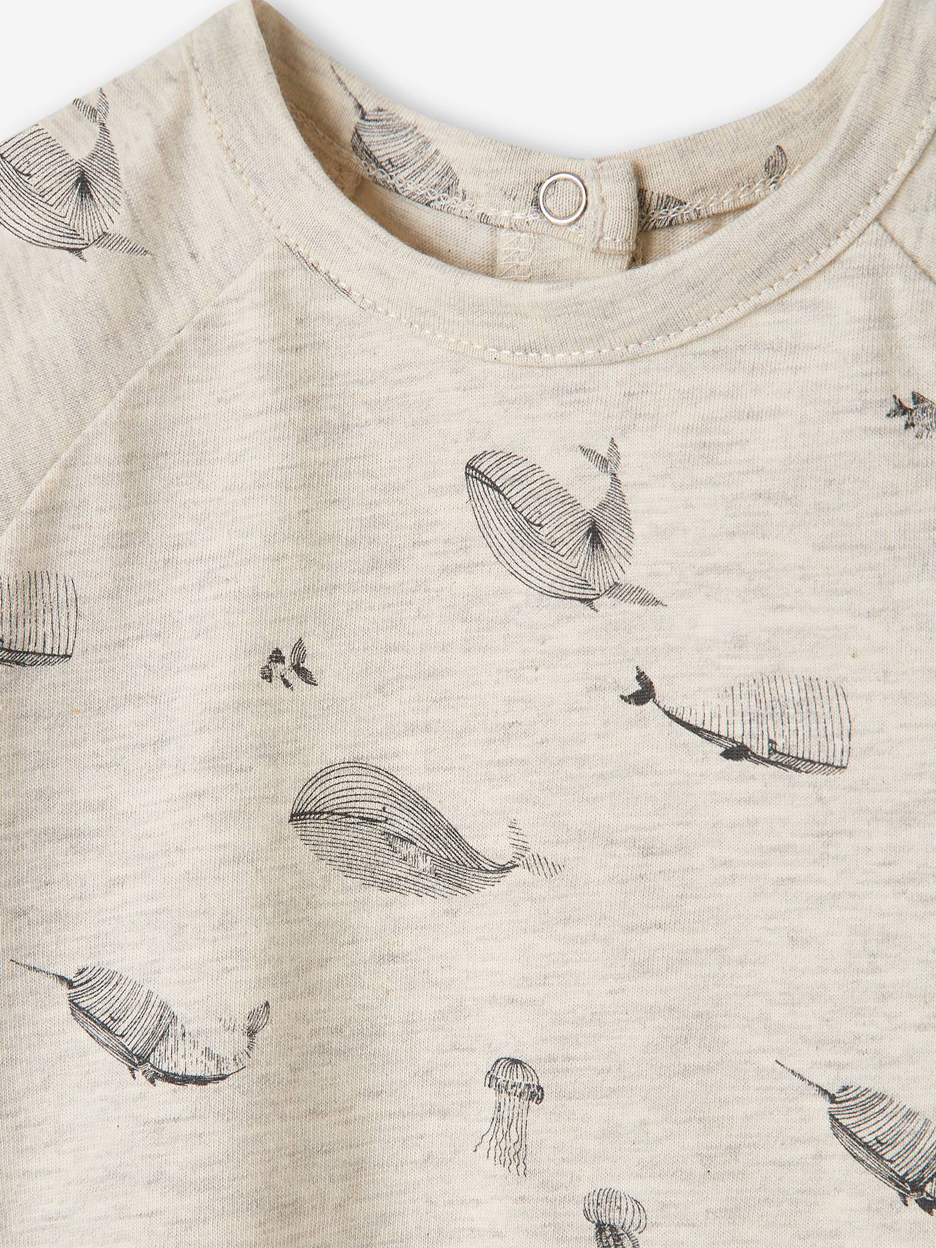 Lot de 2 T-shirts bébé manches longues beige chiné