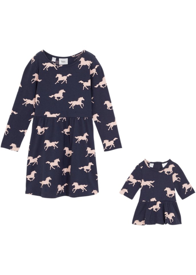Mächen Jerseykleid mit Puppenkleid (2-tlg. Set)