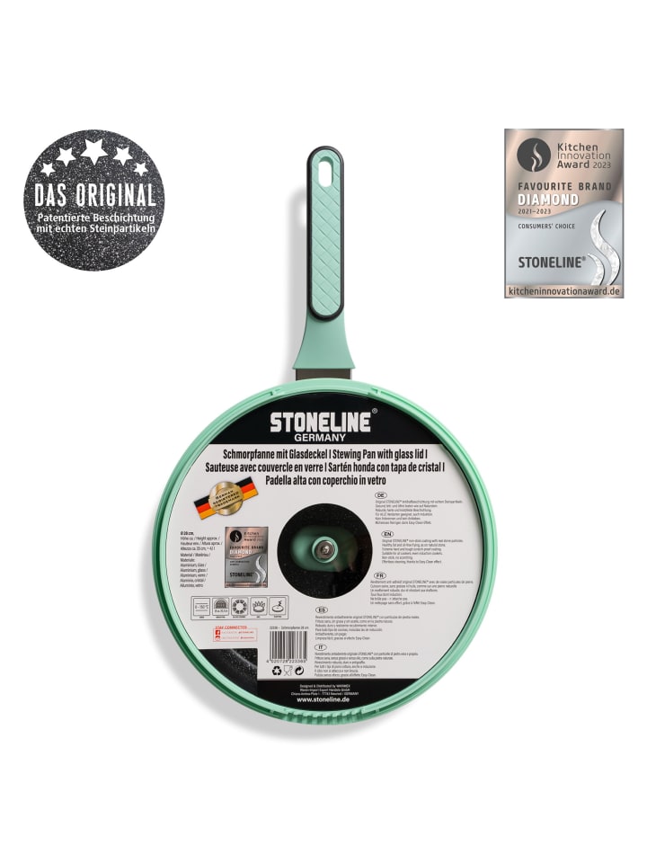 Stoneline Schmorpfanne 28cm mit Deckel in Mint günstig kaufen onesize