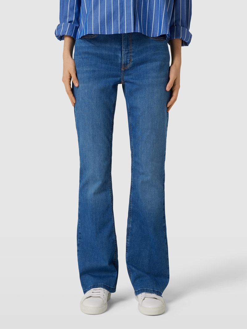 Bootcut Jeans mit ausgefransten Abschlüssen in dunkelblau