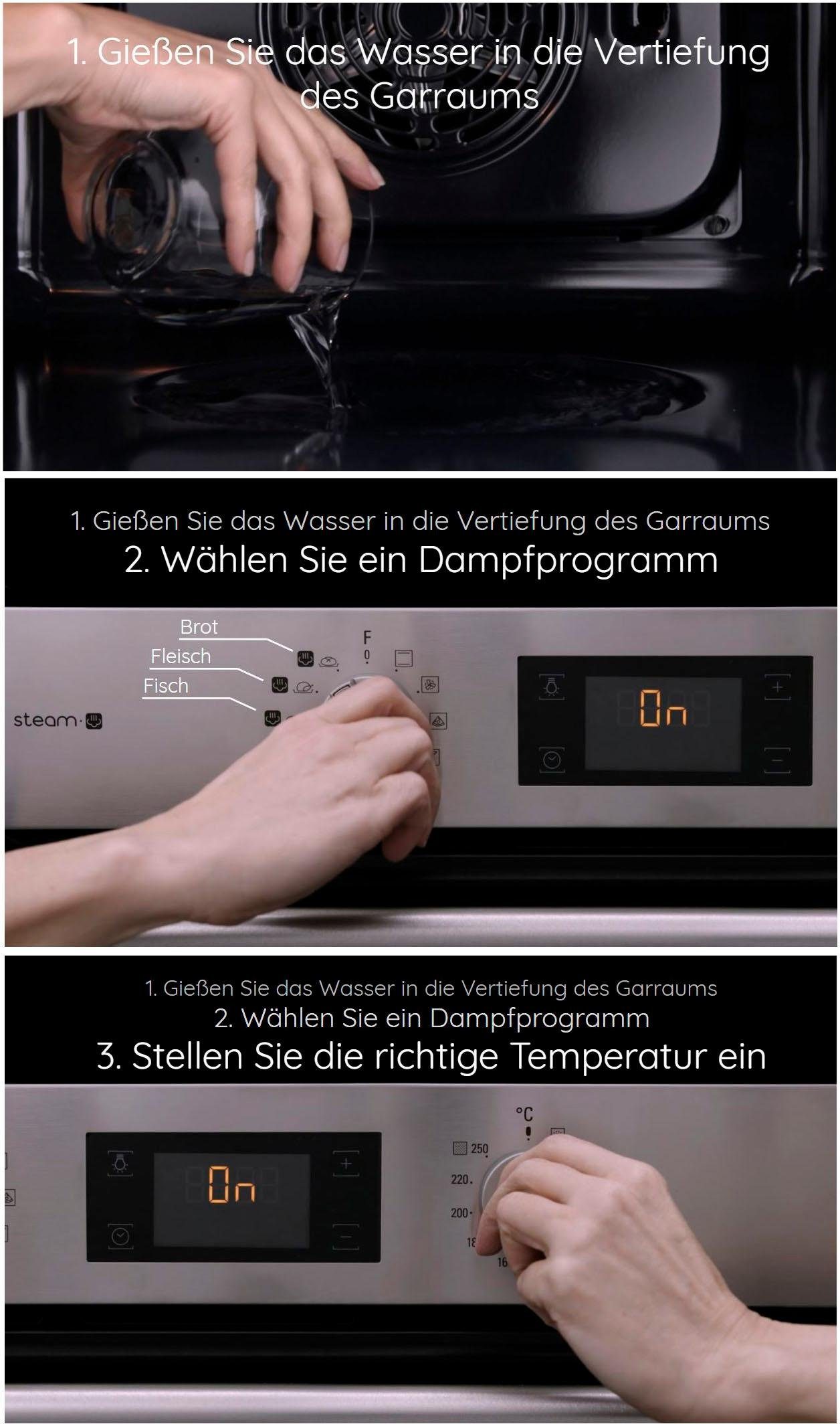 BAUKNECHT Einbaubackofen BAR2S K8 V2 IN, mit Backauszug, mit Dampffunktion