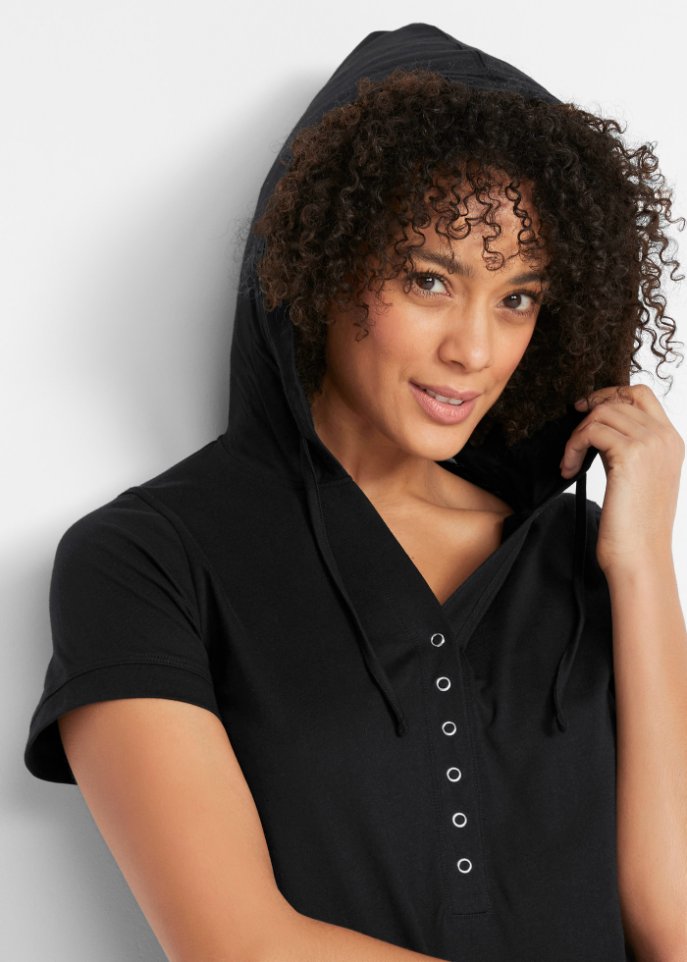 Baumwoll-Shirtkleid, kurzarm