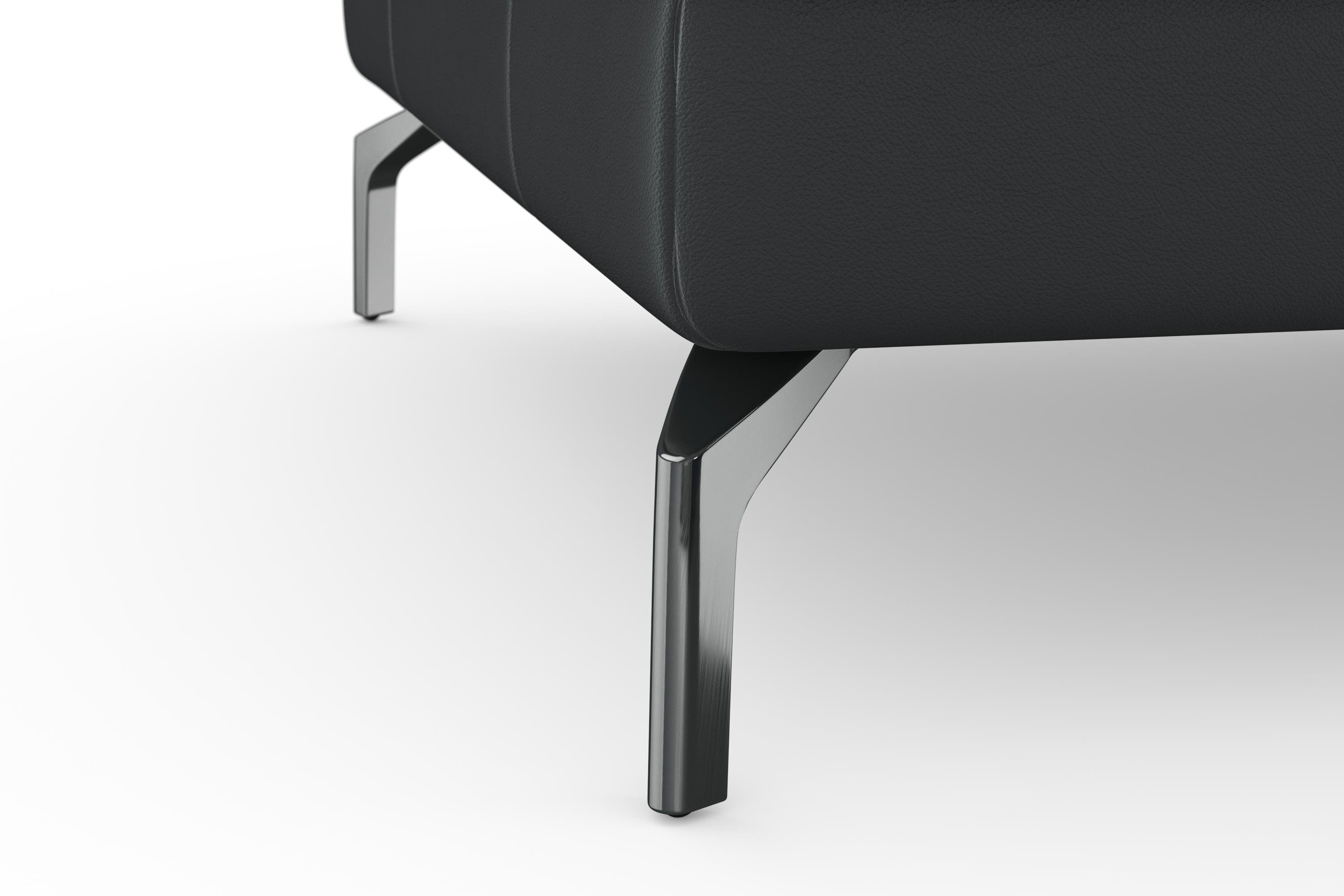 sit&more Ecksofa Bendigo, inklusive Sitztiefenverstellung, Bodenfreiheit 15 cm, in 2 Fußfarben