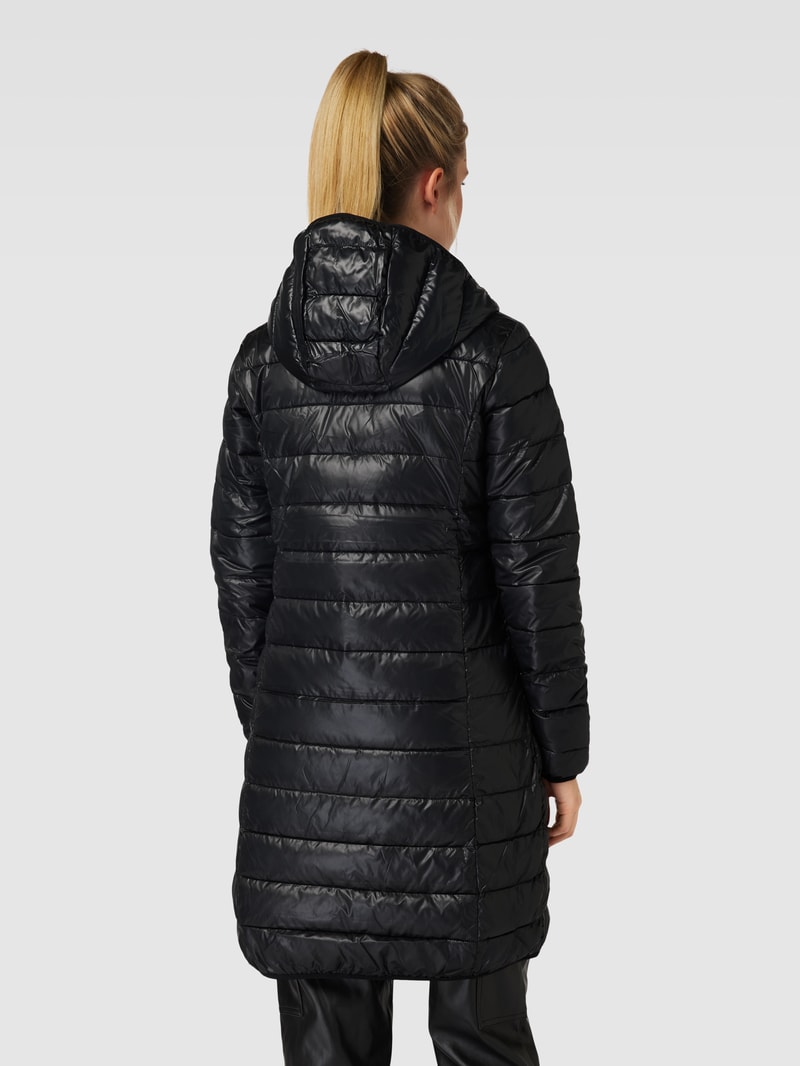 Steppmantel mit Kapuze in schwarz