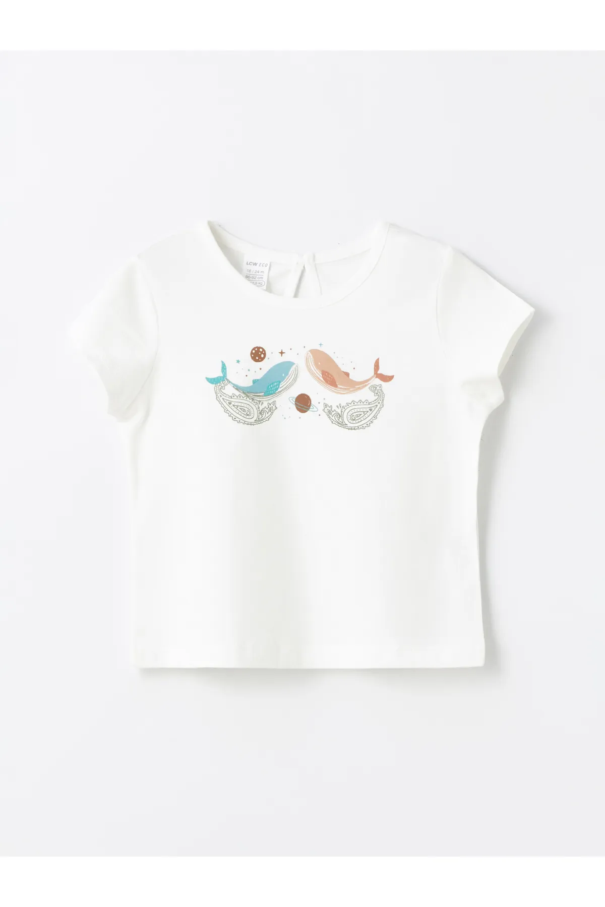 LC Waikiki  Kurzärmliges, bedrucktes T-Shirt und Shorts für Babys mit Rundhalsausschnitt, 2er-Set