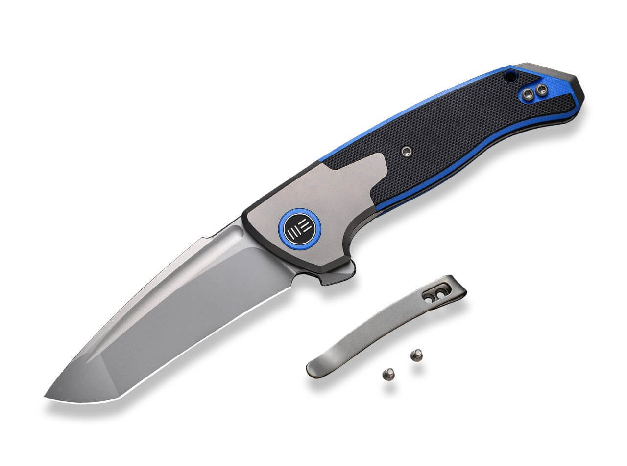 Press Check Titanium G10 Black Blue Tanto