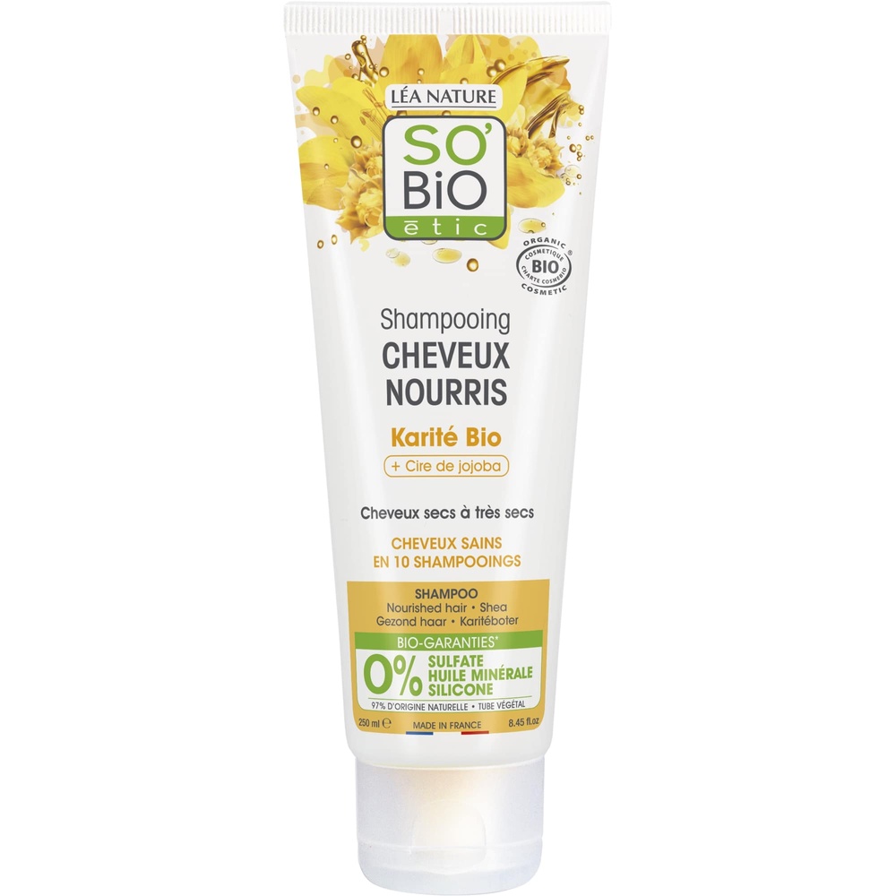 LÉA NATURE SO BiO étic Shampooing cheveux nourris, Karité bio & Cire de jojoba Shampooing