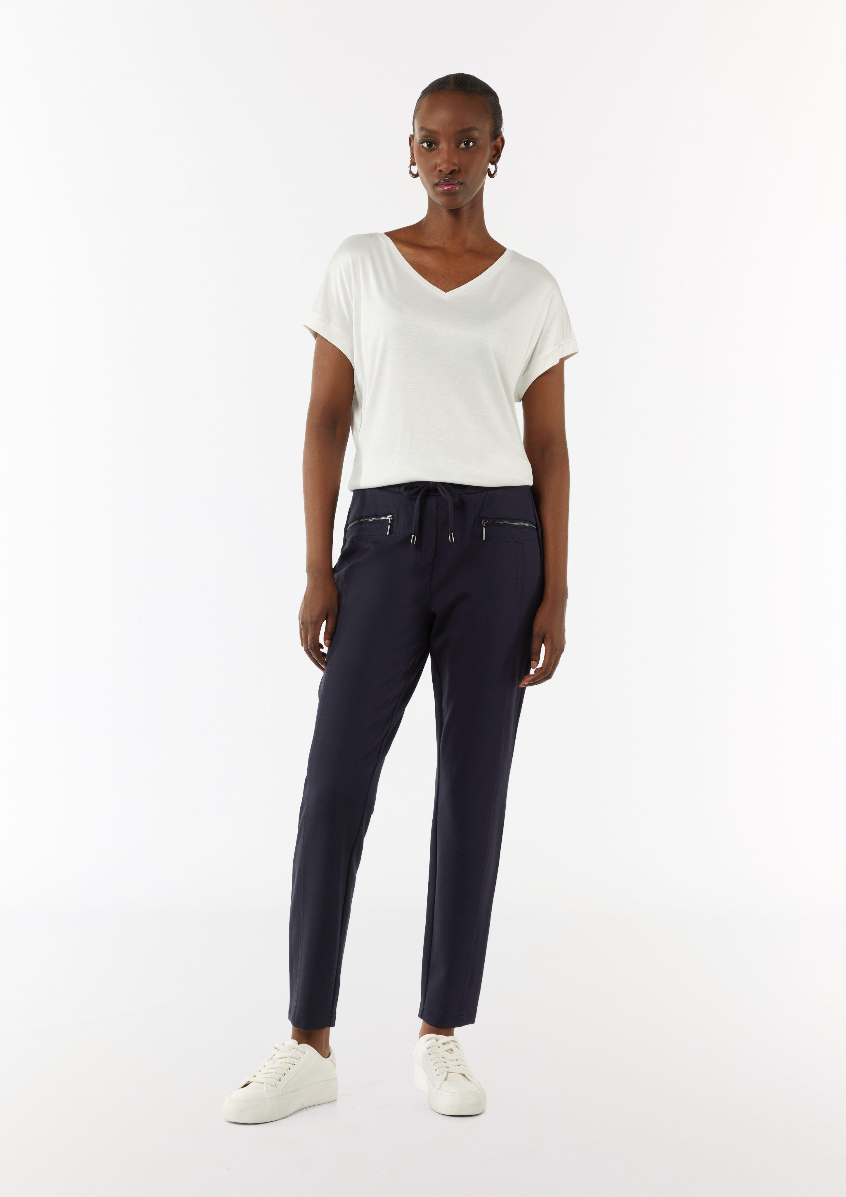 Jersey-Hose mit Bindeband - navy