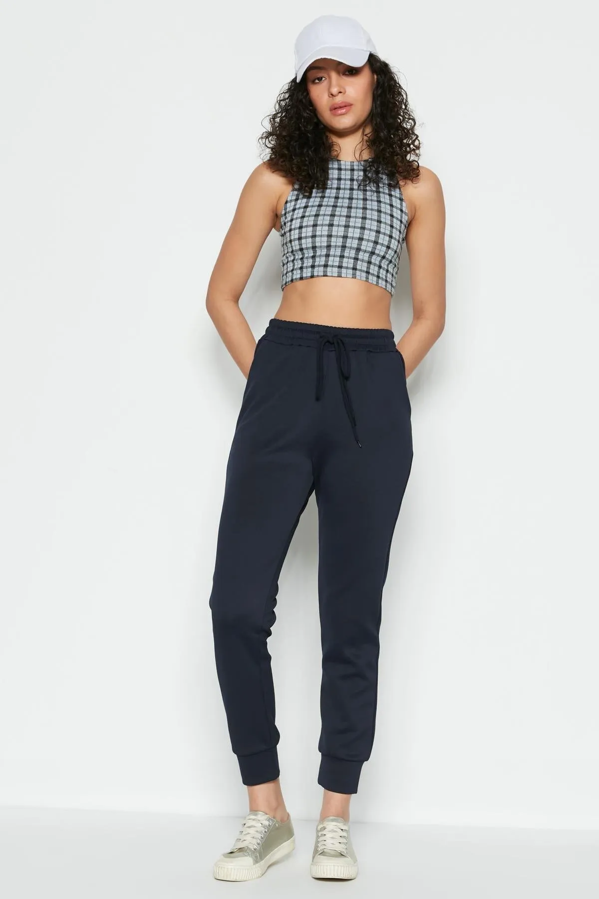 C&City  Jogginghose mit Bündchen am Bein 803 Marineblau