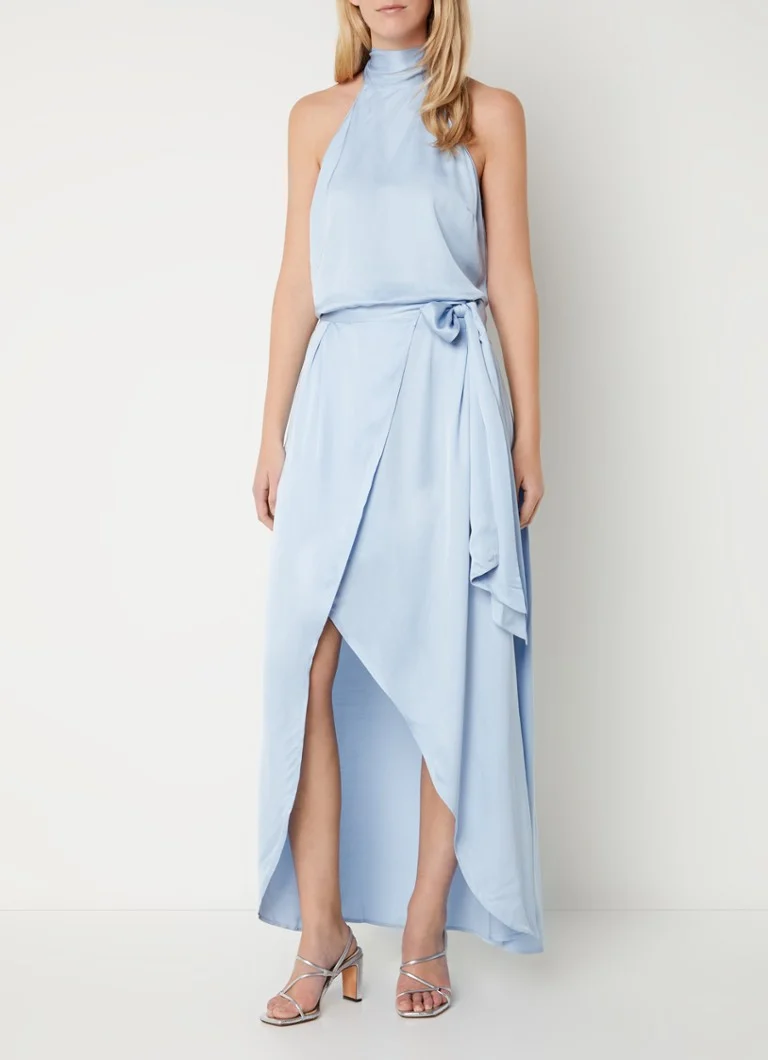 Top halter din satin JOSH V Yaniek cu fundă