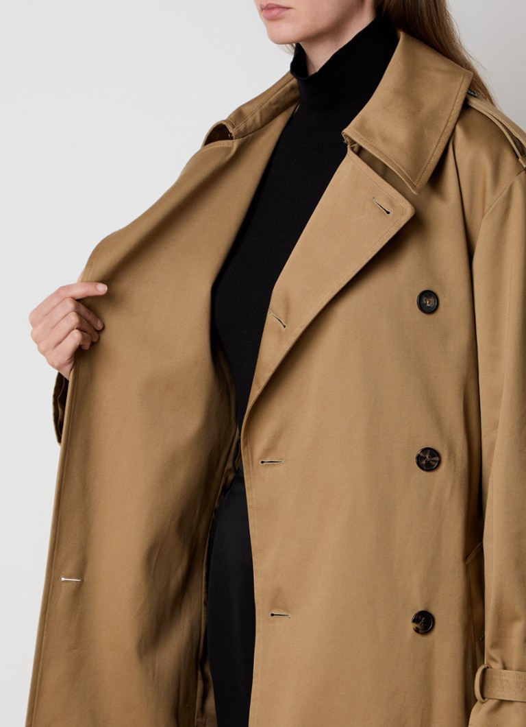 Saint Laurent double-breasted trench coat with tie belt