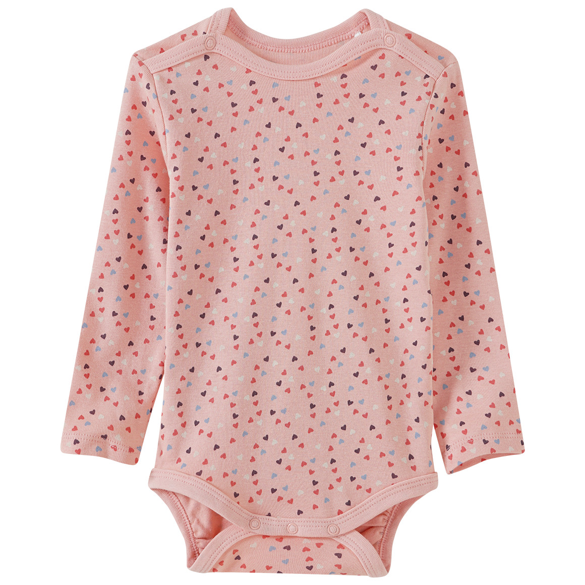 Baby Langarmbody mit Herzchen-Allover