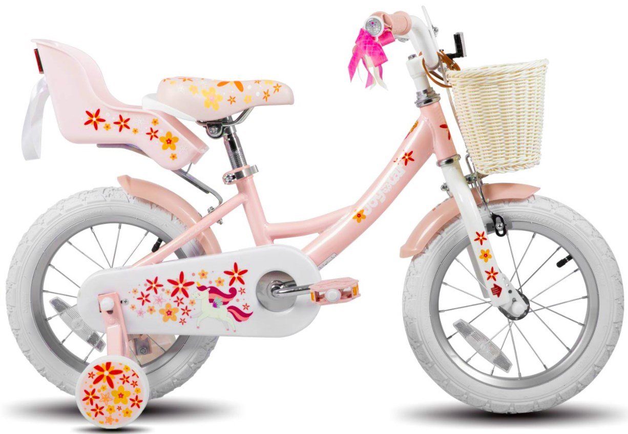 HILAND Kinderfahrrad 12/14/18 Zoll Kinderfahrräder mit Puppen Fahrradsitz,Stützräder,Korb, 1 Gang, Kettenschaltung, (Set, mit Puppen Fahrradsitz), für Mädchen und Jungen im Alter von 2–9 Jahren