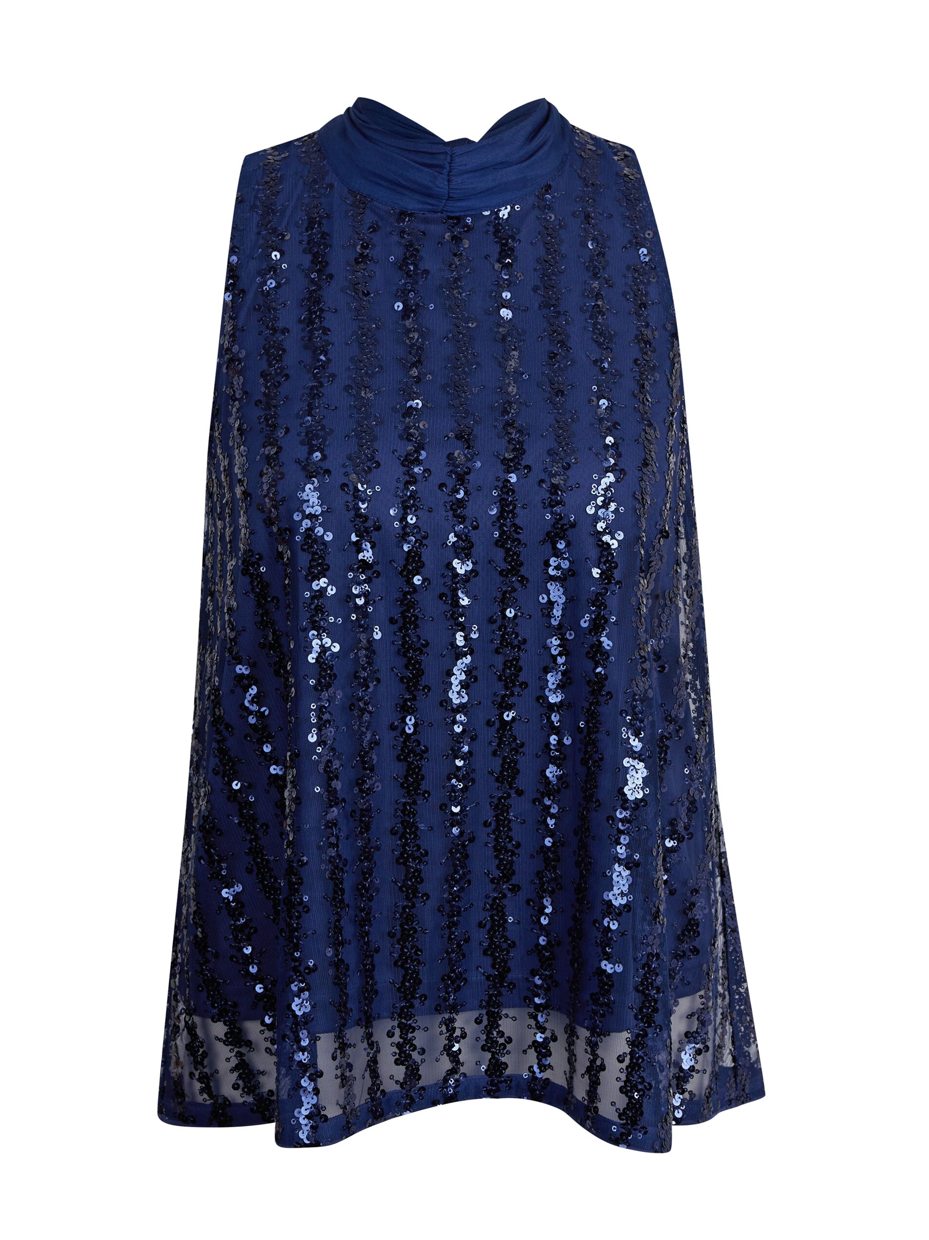 Dunkelblaue Damenbluse mit Pailletten ORSAY