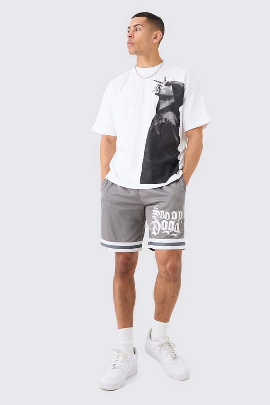 Oversize T-Shirt mit lizenziertem Snoop Dog Print & Mesh Shorts