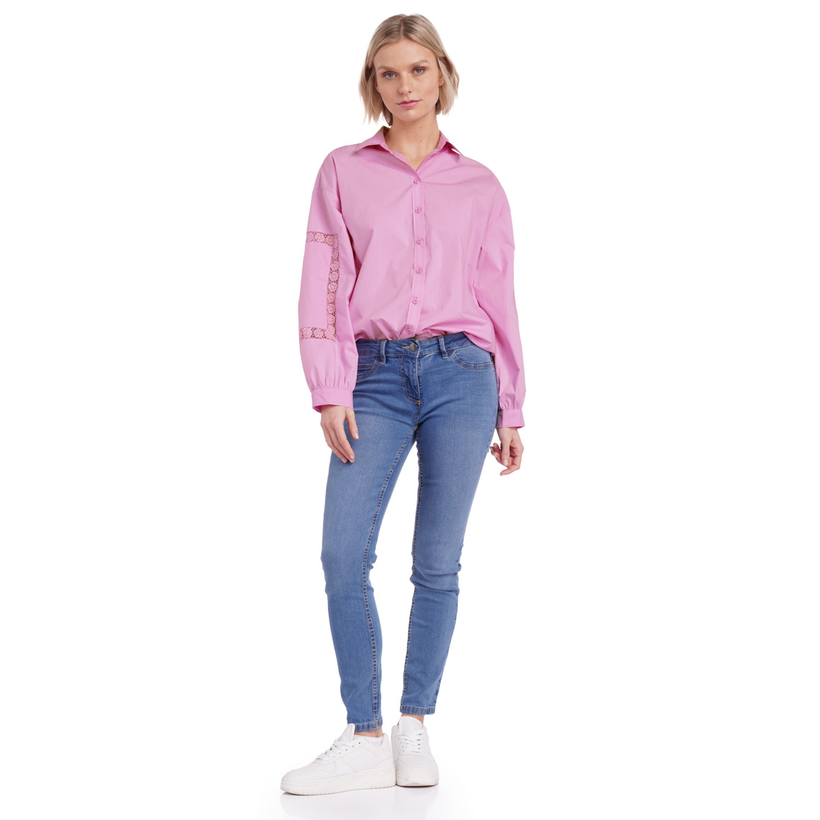 Damen Bluse mit Häkelspitze