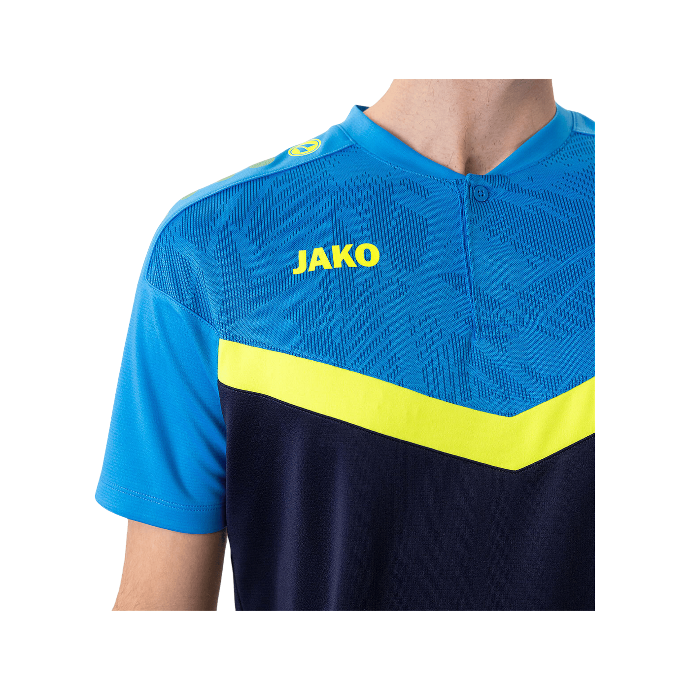 JAKO Iconic Poloshirt Blau Gelb F914