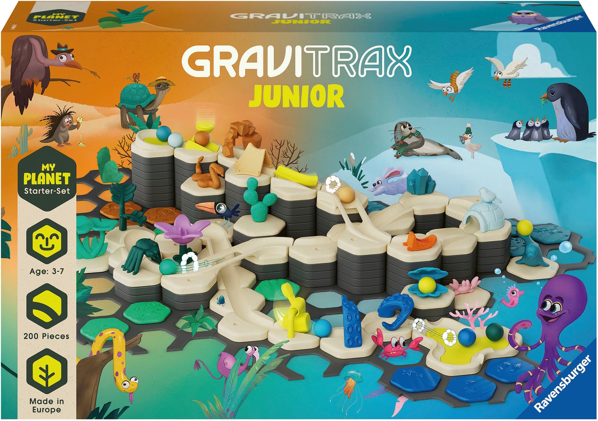 Ravensburger Kugelbahn-Bausatz GraviTrax Junior, Starter-Set XXL Planet, Made in Europe; FSC® - schützt Wald - weltweit