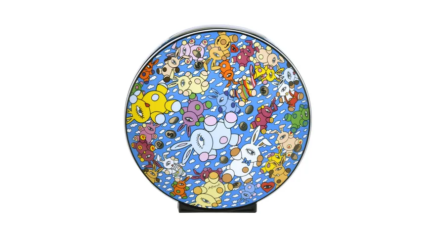 Goebel Vase Bergonzoli - Magic Bunny Explosion blau, mehrfarbig