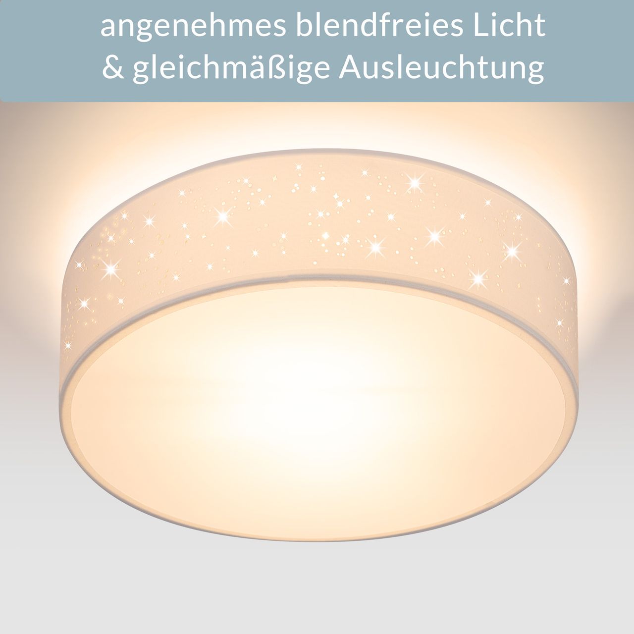 Casaria monzana® Deckenlampe Weiß Stoff Ø38cm Sternenhimmel