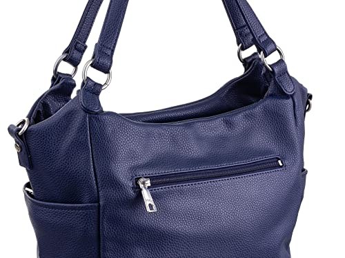 FRANKY Handtaschen blau PU genarbt