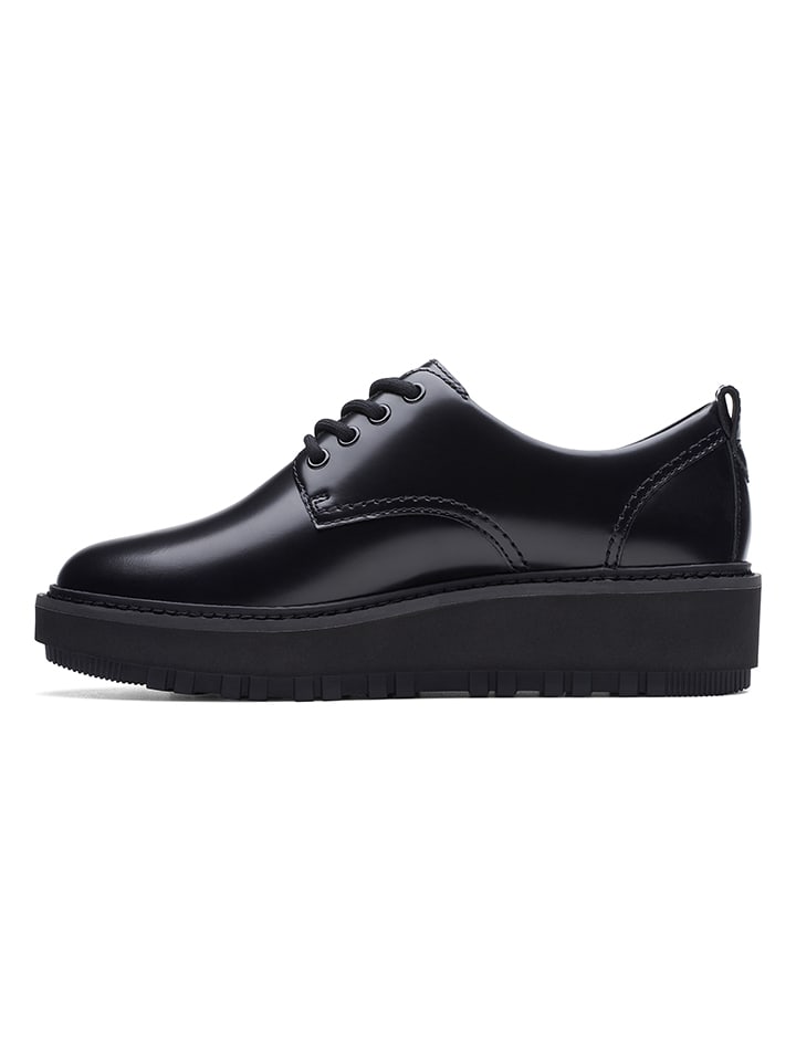 Clarks Leder-Schnürschuhe ''OriannaW Derby'' in Schwarz günstig kaufen