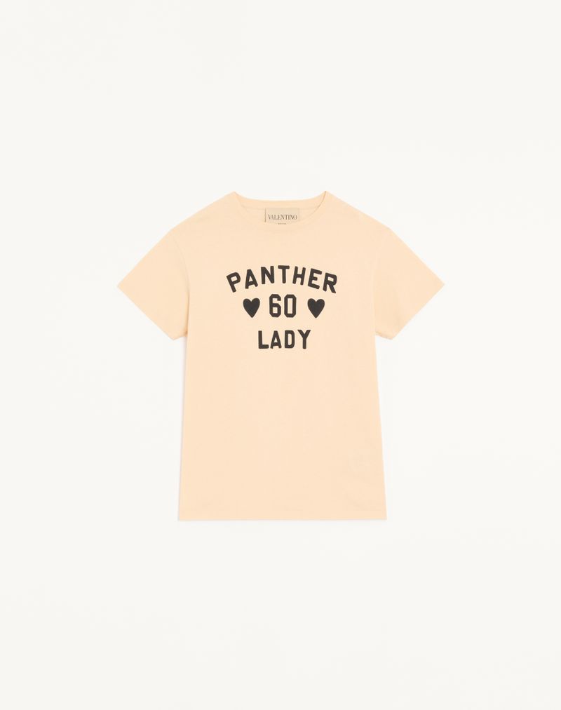 T-shirt med panterprint i bomuldsjersey