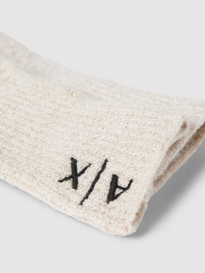 Handschuhe mit Kaschmir-Anteil und Logo-Stitching in gold