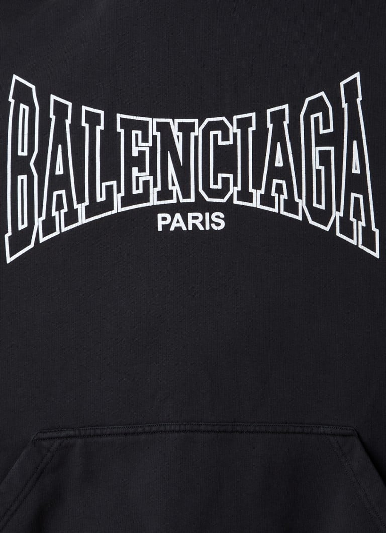 Balenciaga prevelika dukserica s klokanovim džepom i printom logotipa