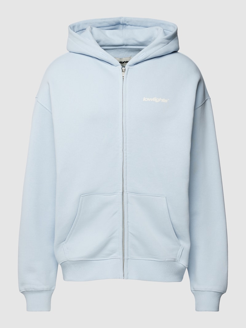 Sweatjacke mit Känguru-Tasche in hellblau