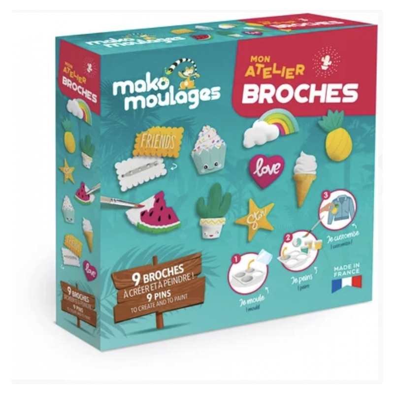 Mon atelier Broches, 9 broches à créer et à peindre