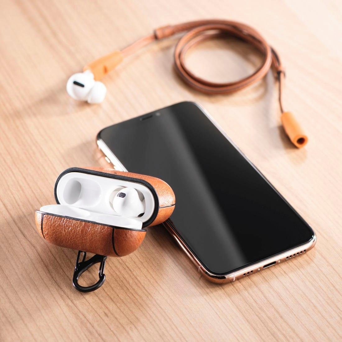 Hama Kopfhörer-Schutzhülle Schutzhülle für Apple AirPods Pro Case, mit Sportband und Karabiner