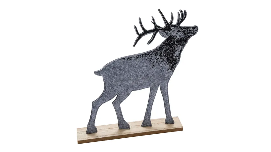Filzaufsteller Hirsch grau, schwarz