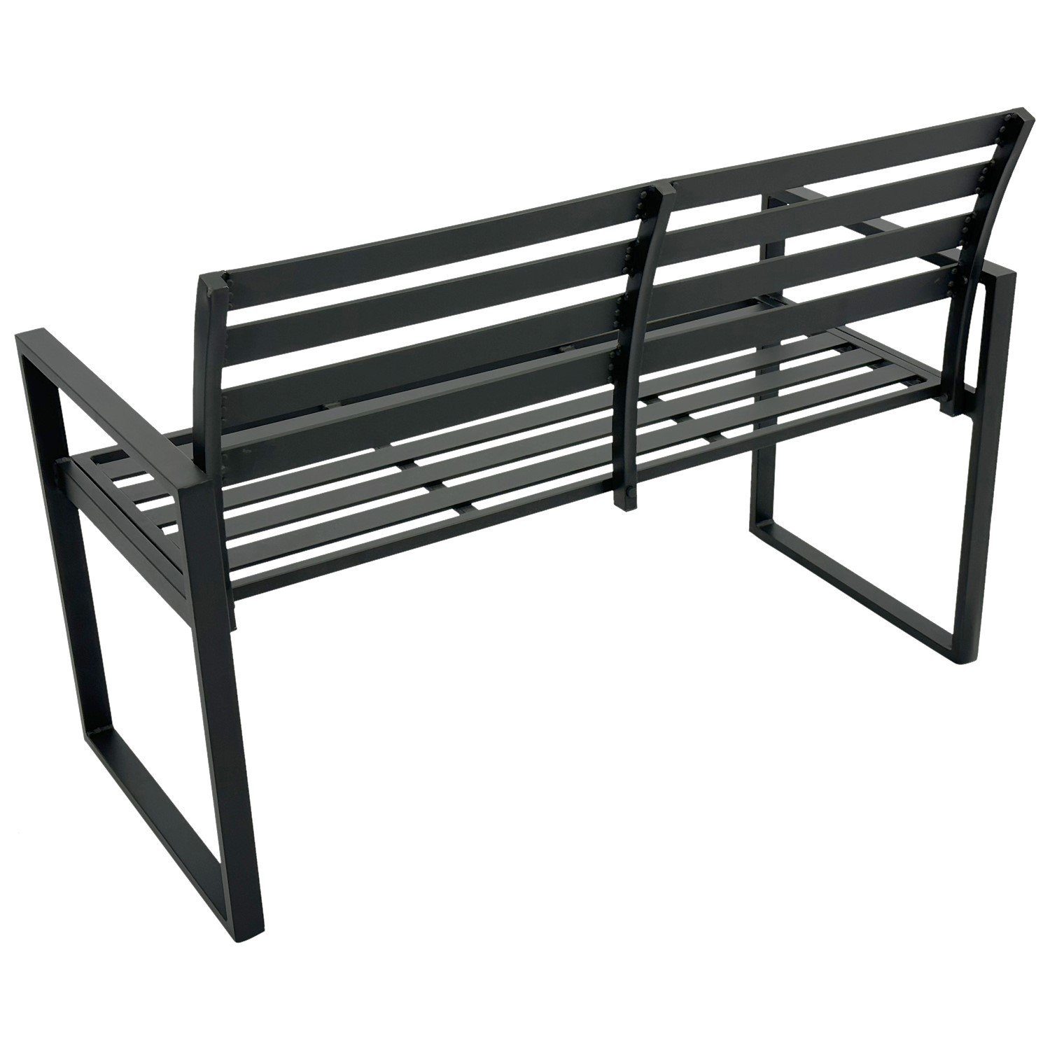 DEGAMO Gartenbank ATLANTA (1-St), 2-sitzer 123cm, Aluminium rostfrei in dunkelgrau, modern