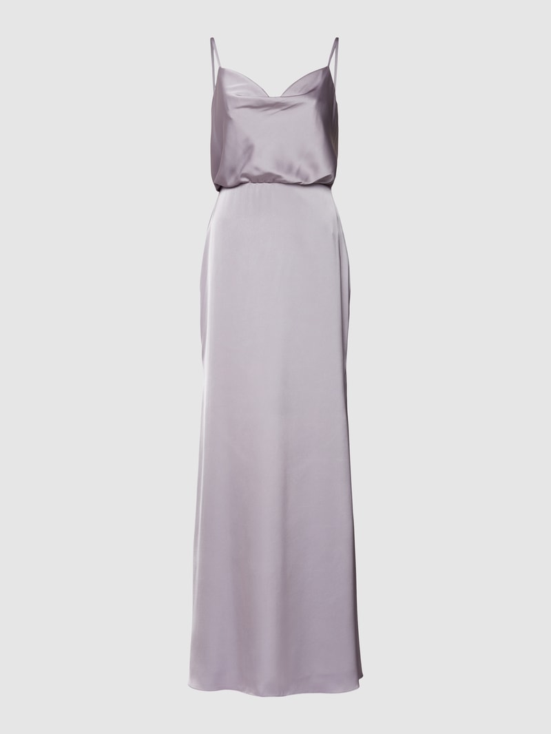 Abendkleid mit Wasserfall-Ausschnitt in flieder