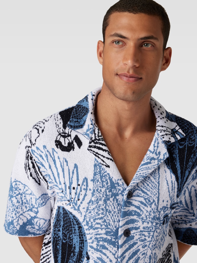 Regular Fit Freizeithemd mit Umlegekragen in blau