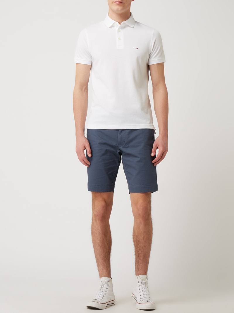 Slim Fit Poloshirt mit Stretch-Anteil in weiß